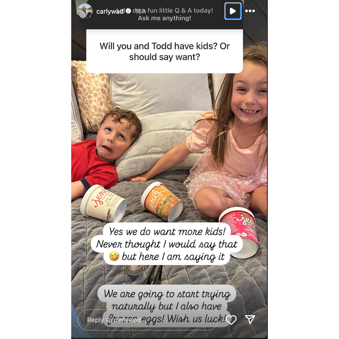 Carly Waddell Says She and Fiance Todd Want More Kids