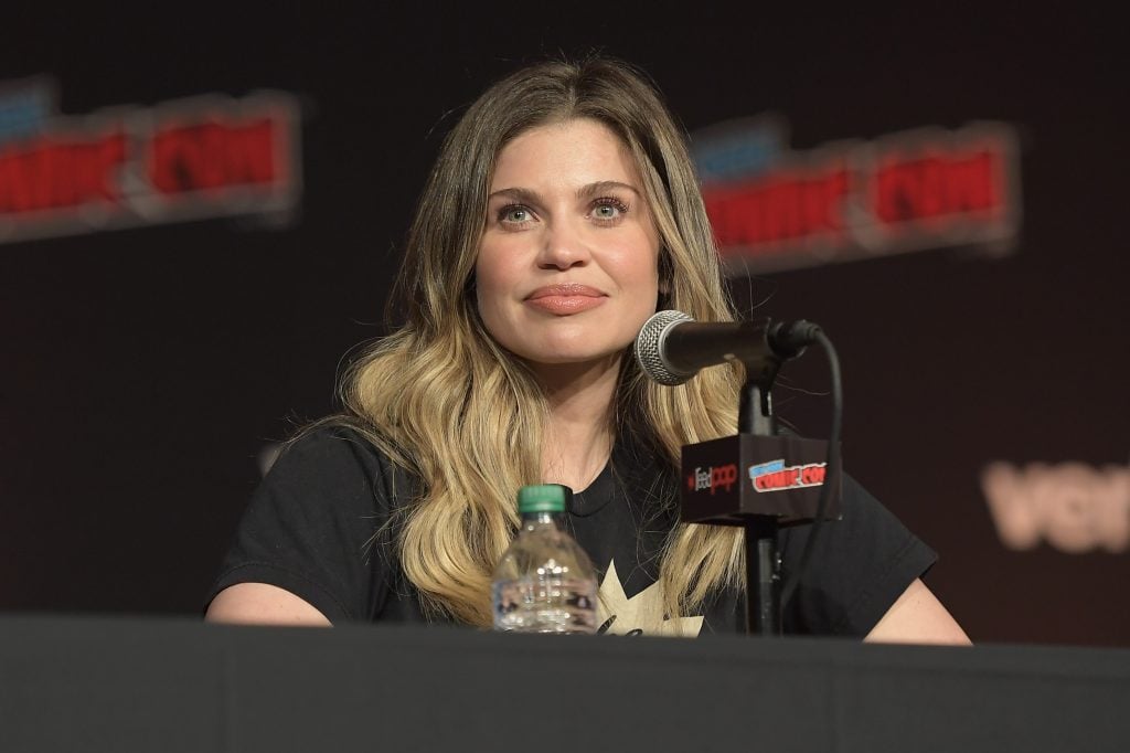 Danielle Fishel speaks onstage at the Boy Meets World 25th Anniversary Reunion Panel during the New York Comic Con 2018 at Javits Center on October 5, 2018 in New York City.