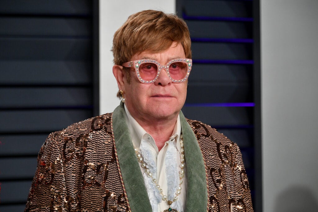 Elton John attends the 2019 Vanity Fair Oscar Party hosted by Radhika Jones at Wallis Annenberg Center for the Performing Arts on February 24, 2019 in Beverly Hills, California.