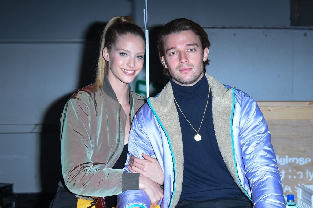 Abby Champion and Patrick Schwarzenegger attend John Elliott in Front Row at February 2019 - New York Fashion Week.