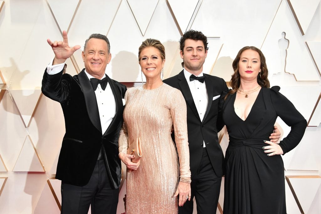 Tom Hanks, Rita Wilson, Truman Theodore Hanks, and Elizabeth Hanks attend the 92nd Annual Academy Awards at Hollywood and Highland on February 09, 2020 in Hollywood, California.