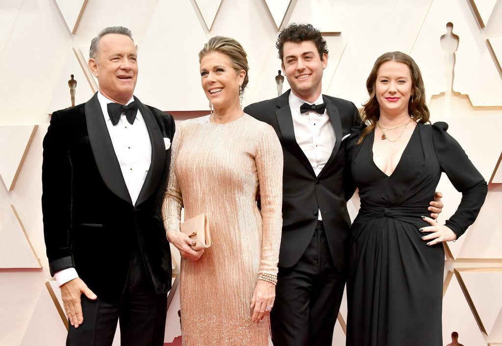 Tom Hanks, Rita Wilson, Truman Theodore Hanks, and Elizabeth Hanks attend the 92nd Annual Academy Awards at Hollywood and Highland on February 09, 2020 in Hollywood, California.