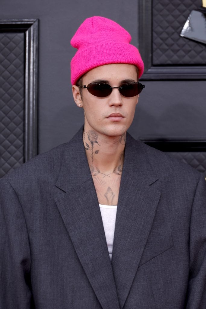Justin Bieber attends the 64th Annual GRAMMY Awards at MGM Grand Garden Arena on April 03, 2022 in Las Vegas, Nevada.