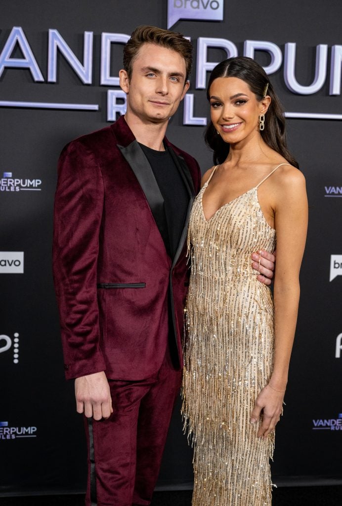 James Kennedy and Ally Lewber attend the premiere party for Season 11 of Bravo's "Vanderpump Rules" at the Hollywood Palladium on January 17, 2024 in Los Angeles, California.