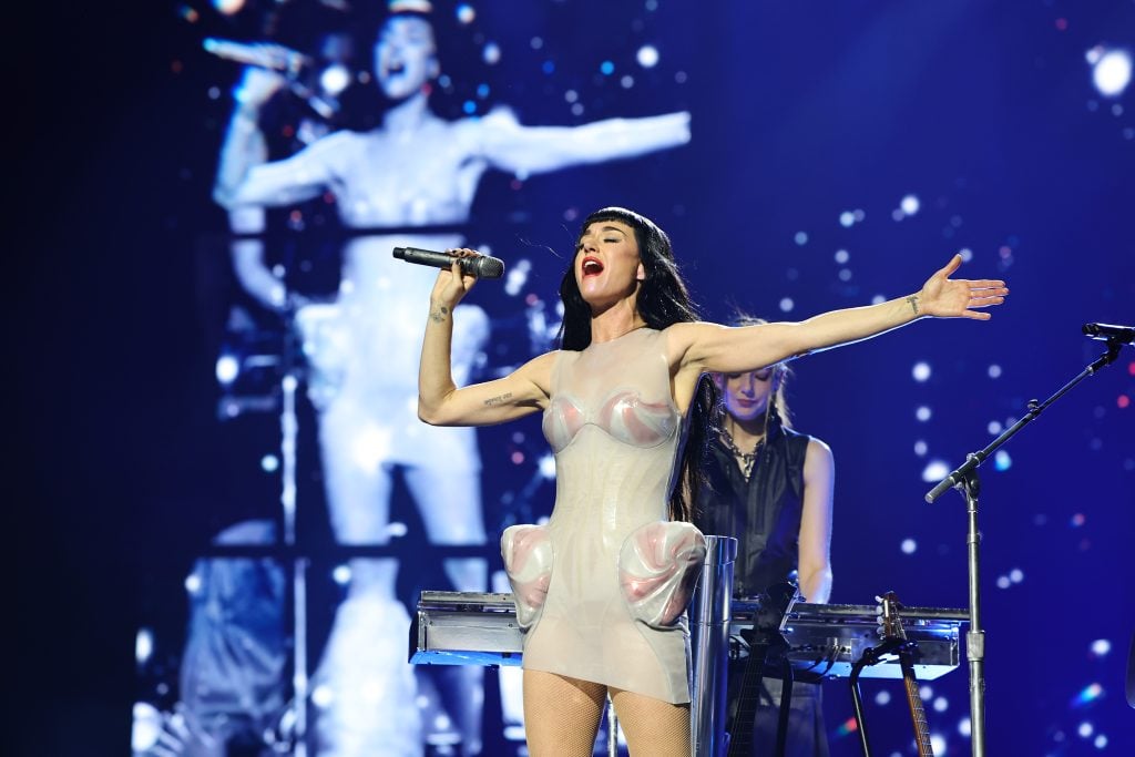 Katy Perry performs onstage during the Katy Perry The Lifetimes Tour 2025 at CDMX Arena on April 23, 2025 in Mexico City, Mexico.