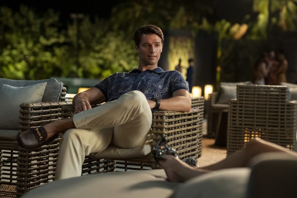 Patrick Schwarzenegger on an episode of The White Lotus Season 3.