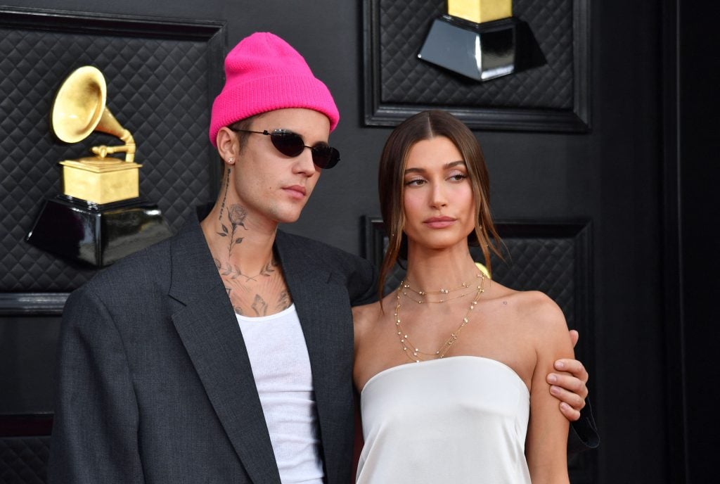 Justin Bieber and Hailey Bieber on April 3, 2022.