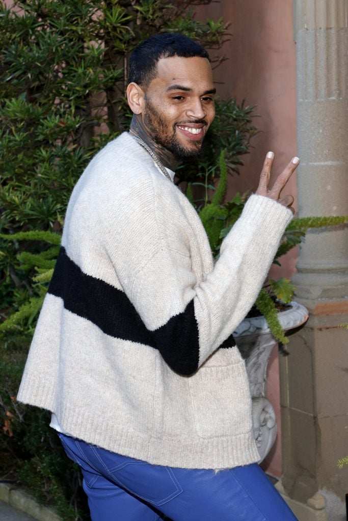 Chris Brown attends the RHUDE SS22 Runway Show on June 23, 2021 in Beverly Hills, California.