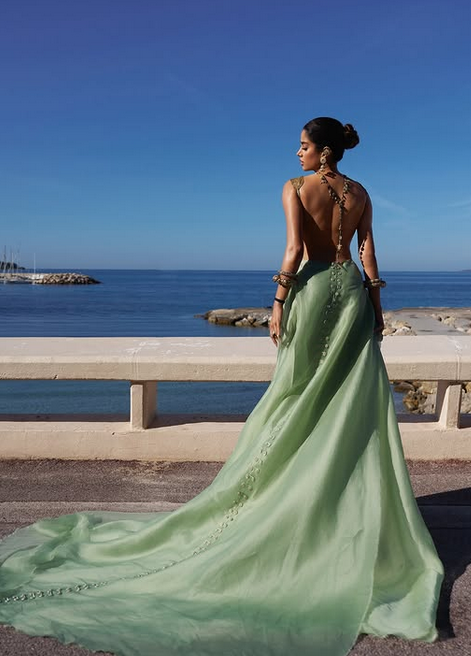 Cannes 2025: Janhvi Kapoor in Anamika Khanna, taken from her Instagram