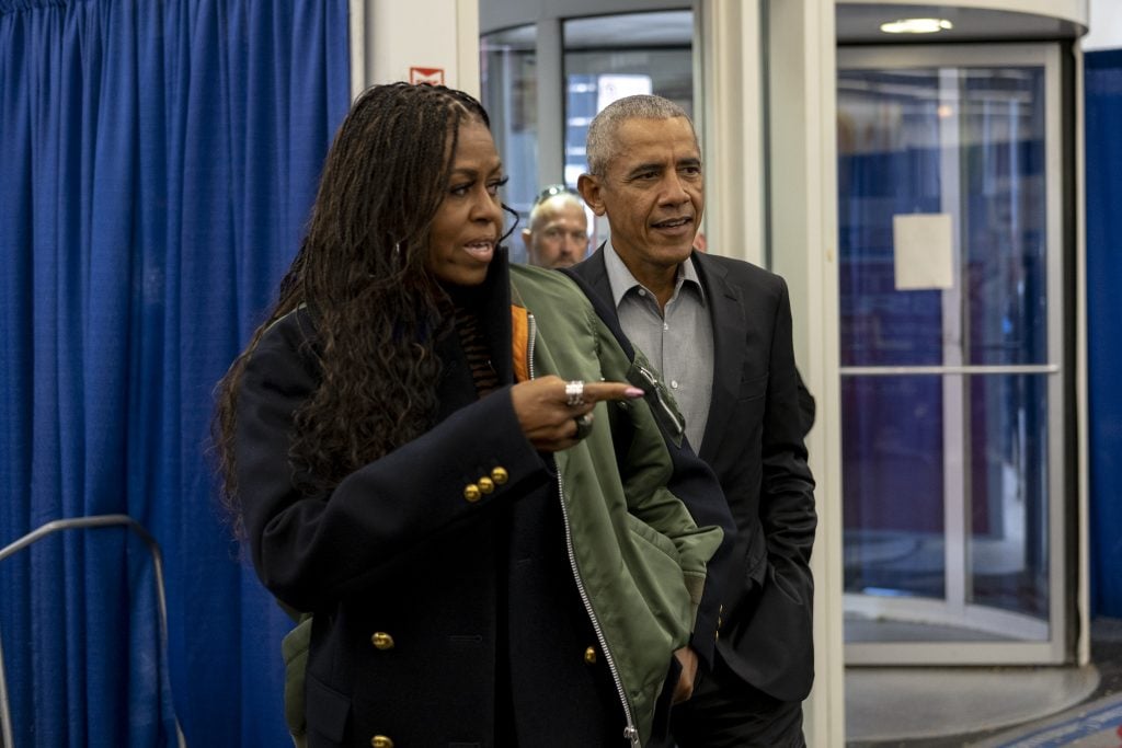 President Barack Obama and Michelle Obama on October 17, 2022.