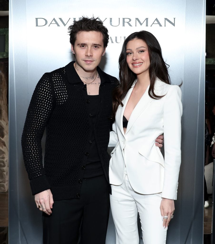 Brooklyn Beckham and Nicola Peltz Beckham on January 30, 2024.