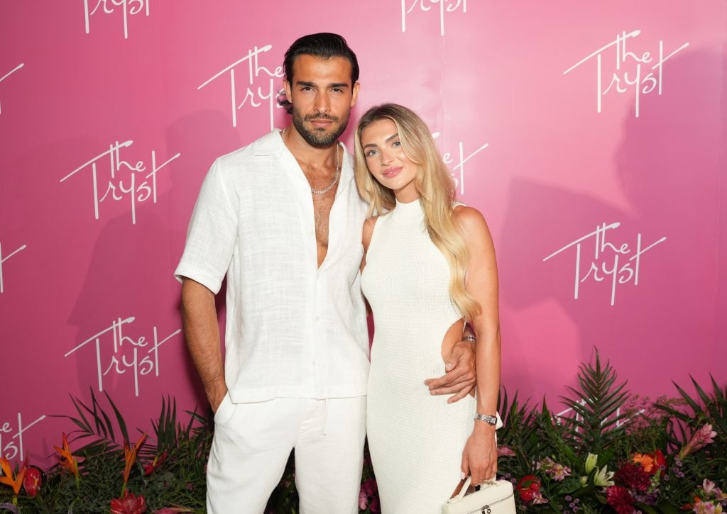 Sam Asghari and girlfriend Brooke Irvine in April 2025.