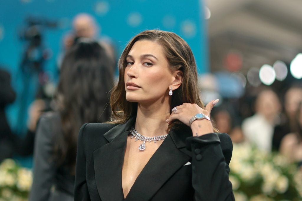 Hailey Bieber at the Met Gala on May 5, 2025.
