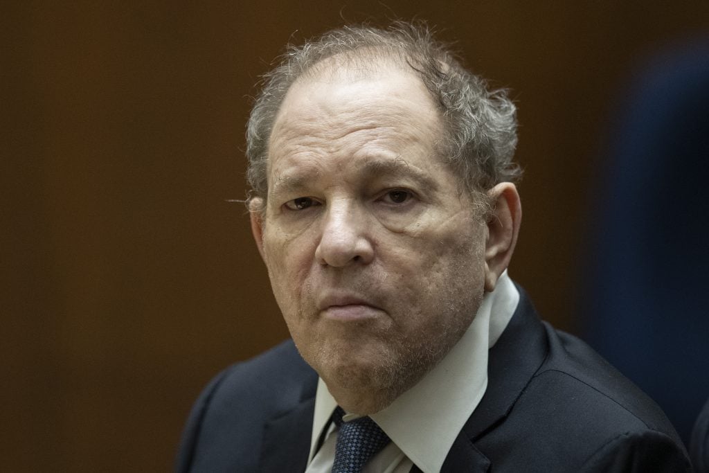 Former film producer Harvey Weinstein appears in court at the Clara Shortridge Foltz Criminal Justice Center on October 4, 2022 in Los Angeles, California.