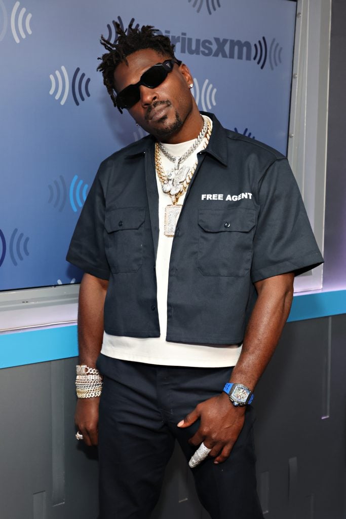 Antonio Brown visits the SiriusXM Studios on April 27, 2022 in New York City.