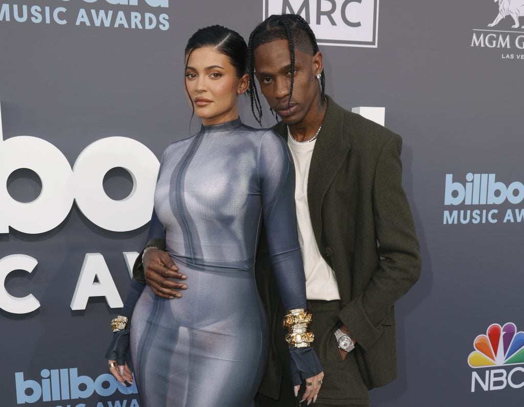 Kylie Jenner and Travis Scott attend the 2022 Billboard Music Awards at MGM Grand Garden Arena on May 15, 2022 in Las Vegas, Nevada.