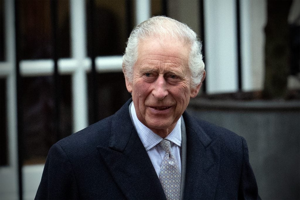 King Charles III departs after receiving treatment for an enlarged prostate at The London Clinic on January 29, 2024 in London, England.