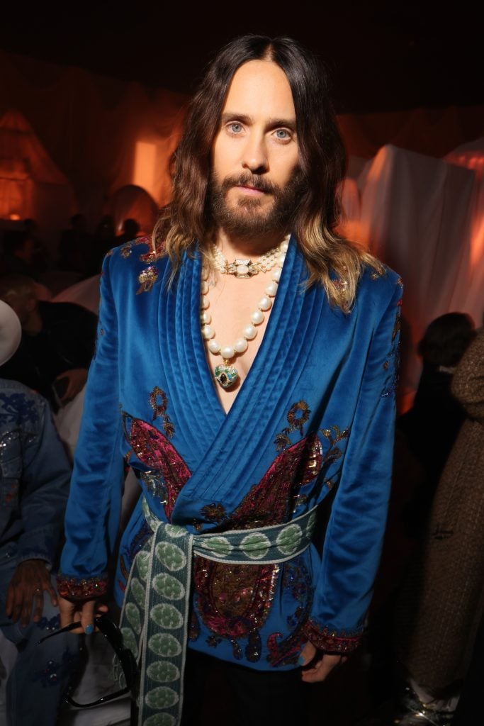 Jared Leto attends Valentino Pavillon des Folies Show as part of the Paris Fashion Week on September 29, 2024 in Paris, France.