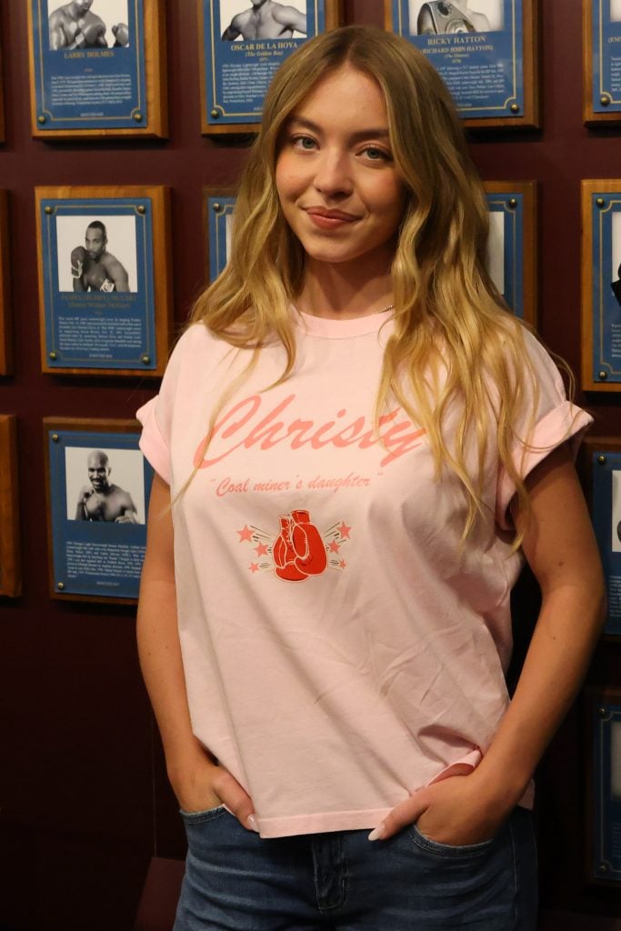 Actress Sydney Sweeney attends the Boxing Hall of Fame Induction Ceremony at the International Boxing Hall of Fame on June 8, 2025 in Canastota, New York.