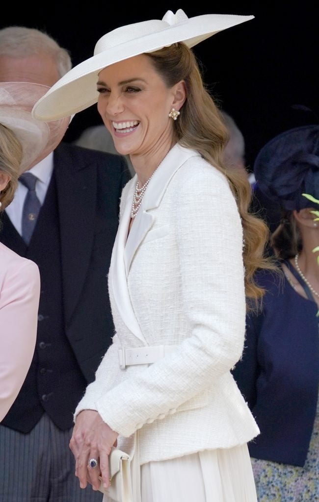Catherine, Princess of Wales, attends the Order of the Garter service at St George's Chapel, Windsor Castle on June 16, 2025 in Windsor, England.