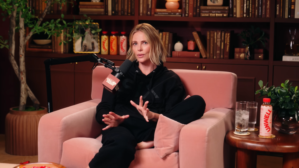 Charlize Theron in July 2025 on the Call Her Daddy podcast.
