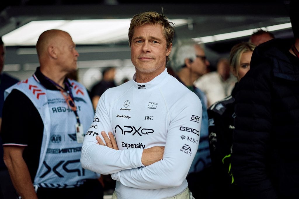 Hollywood actor Brad Pitt, acting in an upcoming Formula One-based movie, follows the second practice session ahead of the Formula One British Grand Prix at the Silverstone motor racing circuit in Silverstone, central England, on July 5, 2024.