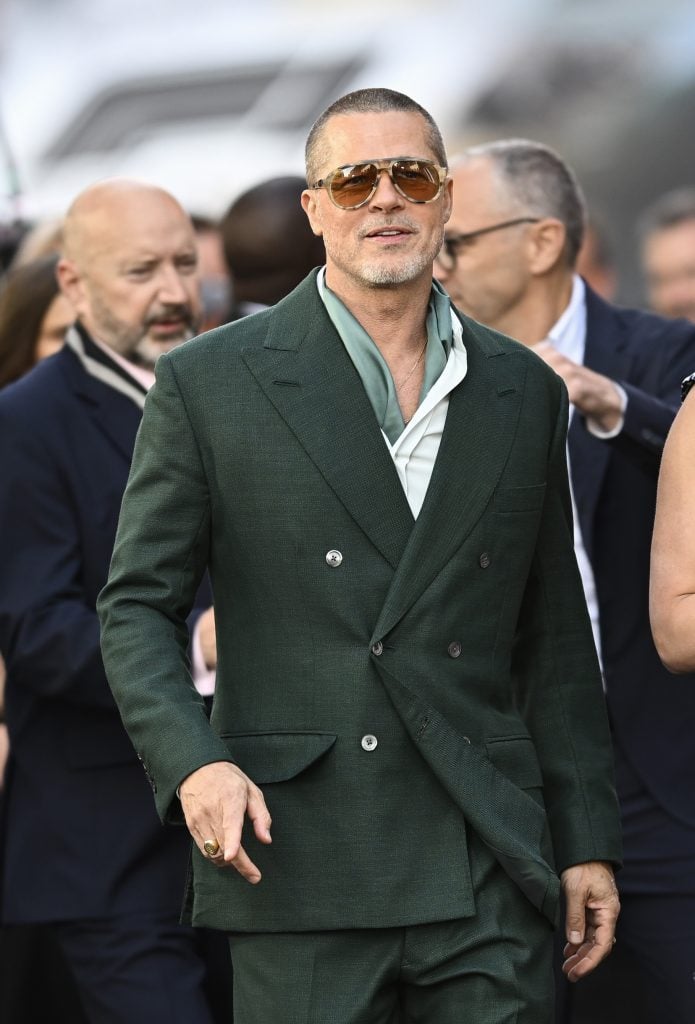 Brad Pitt attends the "F1: The Movie" European Premiere at Cineworld Leicester Square on June 23, 2025 in London, England.